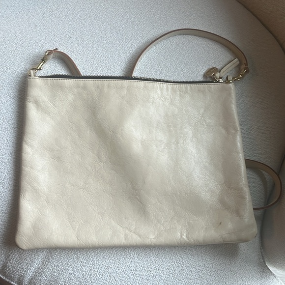 Clare V Sac Bretelle light nude with yellowish tint 12  by 9 - Picture 7 of 11